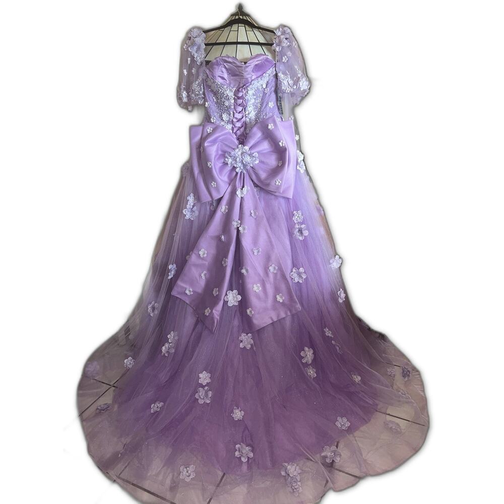 NEW Quinceanera Dress Lavender 3D Butterflies Ball Gown Sweet 16 Size 10/12 - Picture 5 of 5